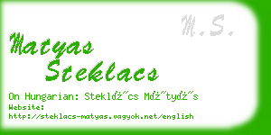 matyas steklacs business card